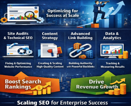 Enterprise SEO Services Explained: How Large Brands Scale Rankings & Revenue