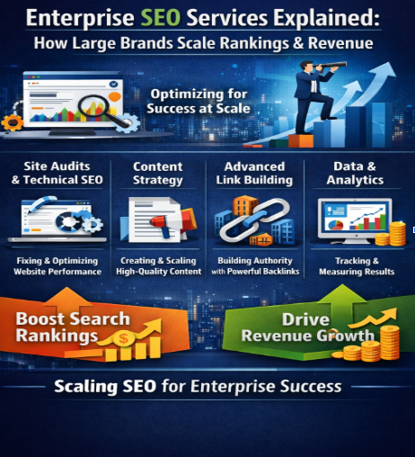 Enterprise SEO Services Explained: How Large Brands Scale Rankings & Revenue